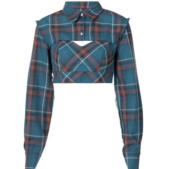 Blackpink Lisa Plaid Crop Top Set - Picture 3 of 6